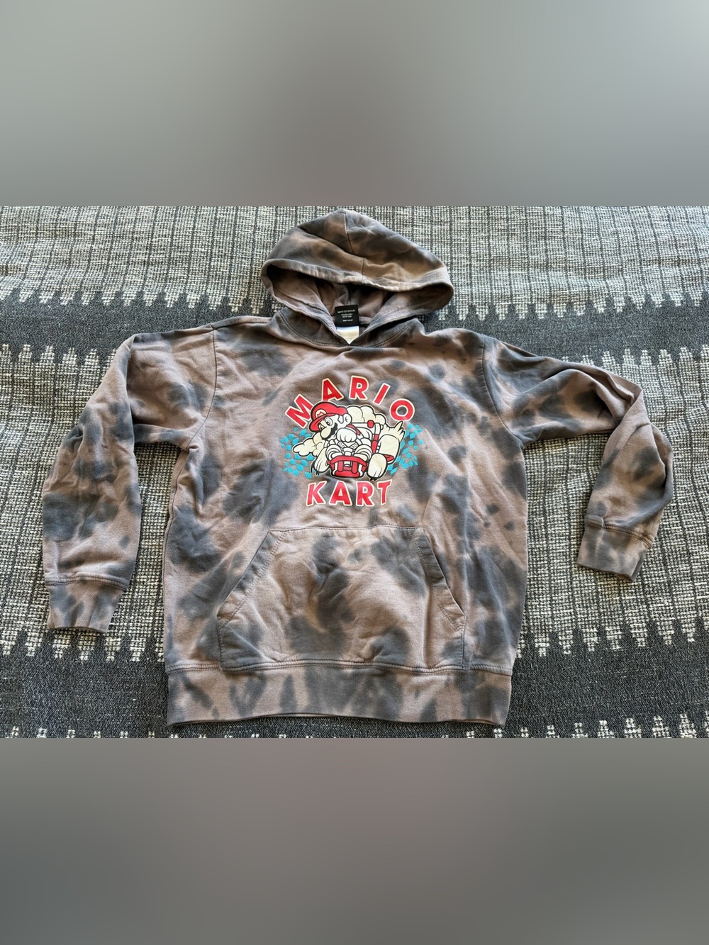 Mario Kart Tie-Dye Hoodie - Gray/Brown